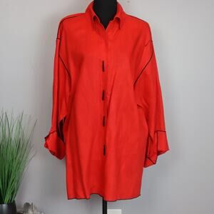 Vintage Courtney Washington Linen Toggle Tunic‎ Size L
